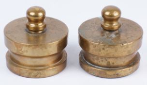 Two early 20th century brass fire hose plugs