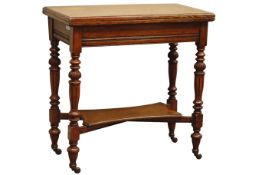 Late Victorian oak card table,