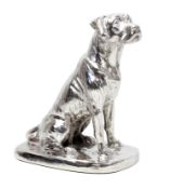 Silver filled model of Labrador by Camelot Silver Co signed Donaldson hallmarked 11cm