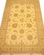 Fine Persian Tabriz beige ground rug,