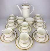 Royal Worcester 'Summer Morning' pattern eight person coffee service,
