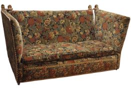 20th century Knoll sofa with three loose seat cushions and on ceramic castors, W176cm, D86cm,