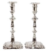 Pair of silver candlesticks by Hawksworth, Eyre & Co Ltd Sheffield 1895 separate sconces,