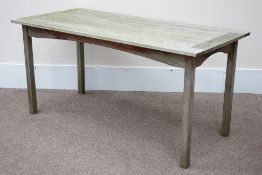 Solid teak rectangular garden table, 70cm x 150cm,