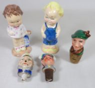 Two Shelley Mabel Lucie Attwell Limited edition figurines 'Lilibet' and 'Lilbill' and three