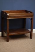 20th century mahogany butlers tray on two tier stand,