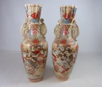 Pair of early 20th Century Japanese Satsuma vases (2) Condition Report <a