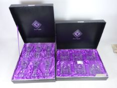 Two Edinburgh lead crystal sets of six tumblers and white wine glasses Condition Report
