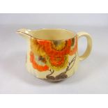 Clarice Cliff 'Rhodanthe' jug stamped 'Clarice Cliff Newport Pottery co' H8.