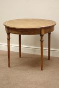 Early 20th century oak circular occasional table with parquetry top, D71cm,