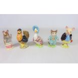 Five Beswick Beatrix potter figures; Sally Henny Penny, Pigling Bland,