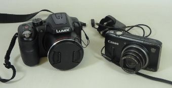 Canon Powershot SX240 HS digital camera and a Panasonic Lumix DMC - LZ40 digital camera with 42x