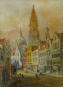 'Antwerp', watercolour signed by E Nevil (19th/20th century),