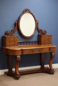 Victorian mahogany Dutchess dressing table, serpentine front, single drawer,