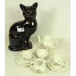 Wedgwood Beatrix Potter 'Mrs Tiggy-Winkle' Children's Tea Set for two and a Beswick black Zodiac