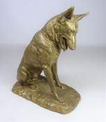 Louis Riche style bronze seated Alsatian possibly French/ German, H22.