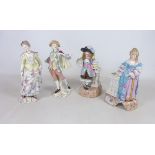 Pair of late 19th Century Samson of Paris figures of a man and woman in 18th Century dress and a