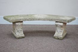 Composite stone three piece curved garden bench seat,