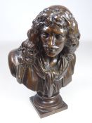 Late 19th/ early 20th Century bronze sculpture of Moliene after Houdon by the F.