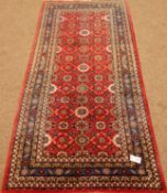 Persian Veramin red ground rug, 207cm x 104cm Condition Report <a href='//www.