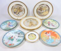 Collection of seven Jingdezhen Imperial porcelain circular plates,