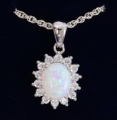 Opal dress pendant necklace stamped 925 Condition Report <a href='//www.