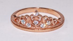 Tiara rose gold-plated ring