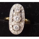 Gold-plated stone set dress ring