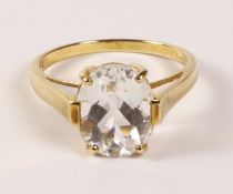 Goshenite set hallmarked 9ct gold ring Condition Report <a href='//www.