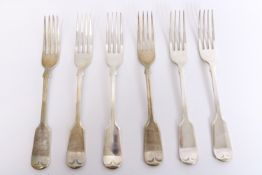 Set of six silver forks by William Hutton & Sons,