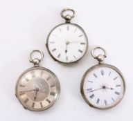Three early 20th century small continental silver pocket watches stamped fine silver WATCHES - as