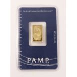 PAMP Swiss 5gm fine gold bar 999,