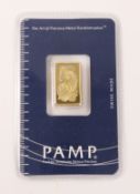 PAMP Swiss 5gm fine gold bar 999,