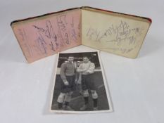 Autograph album containing many mid 20th Century footballers autographs and others and a signed