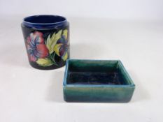 Moorcroft Hibiscus pattern cylindrical pot H9.