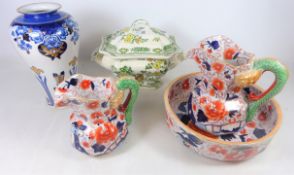 Mason's 'Manchu' pattern soup tureen Ironstone jug and bowl,