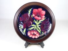 Moorcroft 'Anemone' pattern charger/ wall plaque no.