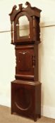 19th century figured mahogany Yorkshire longcase clock case,