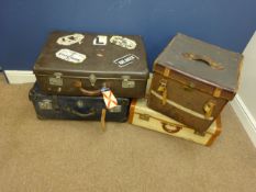 Leather bound suitcase,