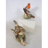 Coalport limited edition porcelain sculptures 'Song Thrush' and 'Robin' (2) Condition