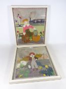 Two 20th Century Dutch tapestries W43cm x H40cm (2) Condition Report <a