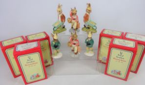 Royal Doulton Bunnykins figures, two 'Father', two 'Gardener' and two 'Boy Skater',