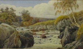 Rural River Landscape, 19th century watercolour signed and dated 1881 by M.