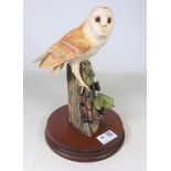 Border Fine Arts Barn Owl on plinth, no.