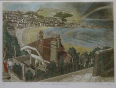 'Paul and Amanda Leave Town', hand coloured limited edition etching no.