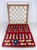 Chess set with ceramic chess board with classical style pieces,