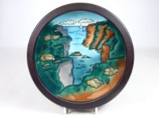 Moorcroft 'Rock of Ages' circular plate/ wall plaque, 1999, D15.