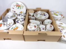Comprehensive Royal Worcester 'Evesham' dinner and teaware for eight persons,
