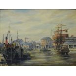 'Albert Dock Hull', oil on canvas board signed and titled by Max Parsons (British 1915-1998),