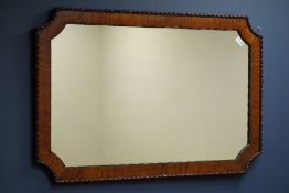 Early 20th century mahogany framed wall mirror,